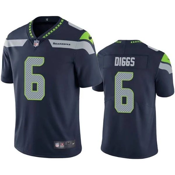 Men Seattle Seahawks #6 Quandre Diggs Nike Navy Vapor Limited NFL Jersey->seattle seahawks->NFL Jersey
